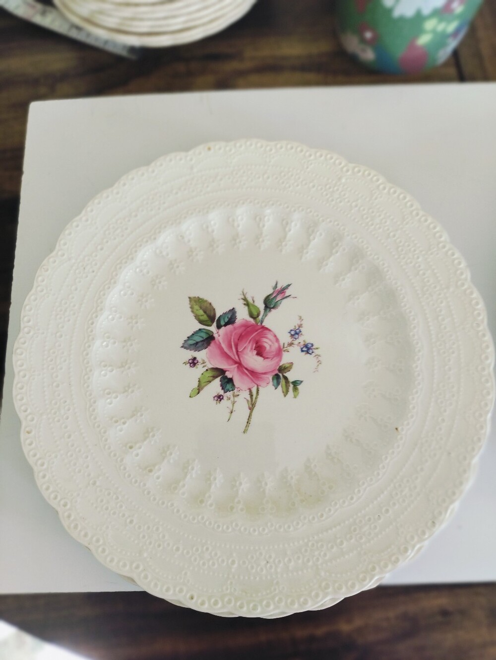 4 Vintage Spode Copeland Billingsley Rose Dinner Plates Coordinated Set 2 Pairs